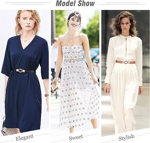 Women Skinny Stretchy Waist Belt for Dress Ladies Elastic Thin Belt Plus Size