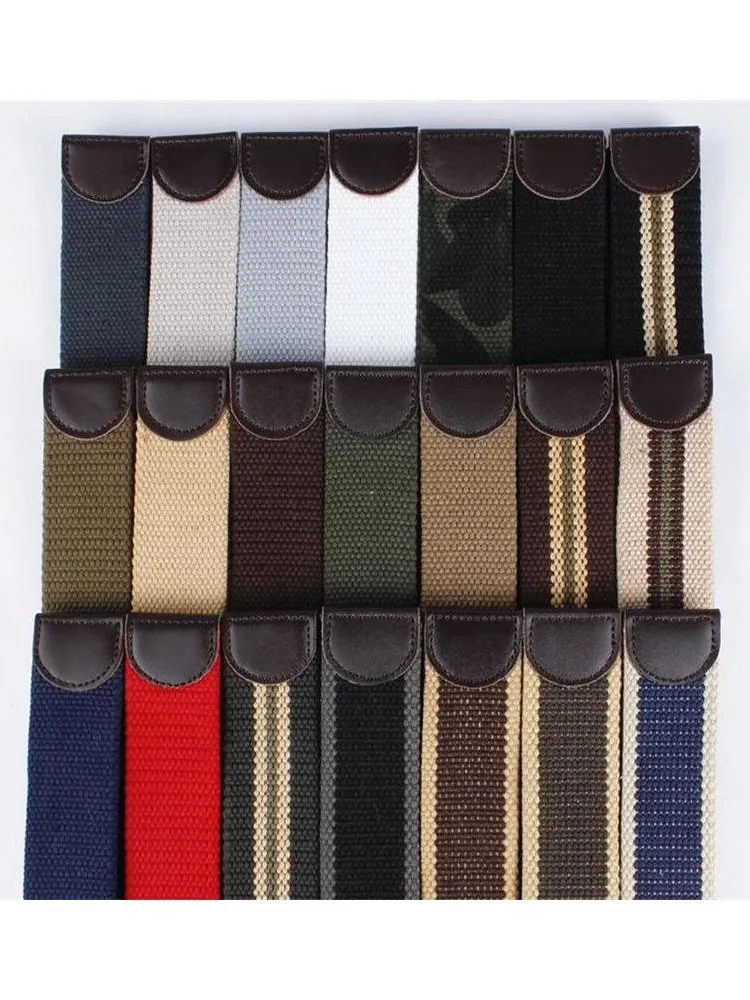 SupSindy Canvas Belt Metal Buckle Luxury Design Only Buckle Used for Width 3.8cm Strap Soldier Tactical Belts for Men 40 Styles