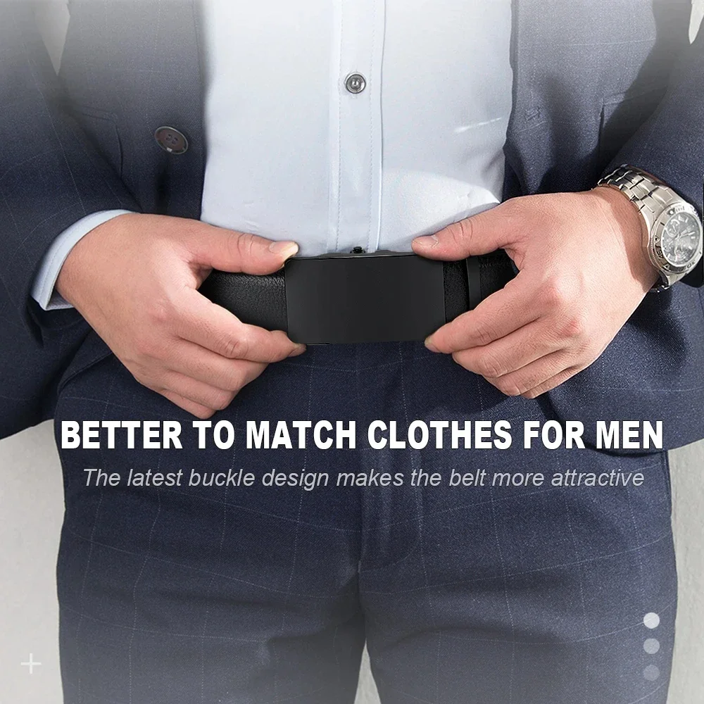 Men Belts Automatic Buckle Belt Famous Brand Business Belt Men Top Quality PU Luxury Leather For Men Leather Strap Casual For Me