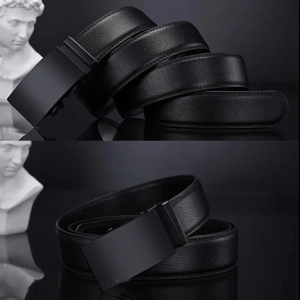 Men Belts Automatic Buckle Belt Famous Brand Business Belt Men Top Quality PU Luxury Leather For Men Leather Strap Casual For Me