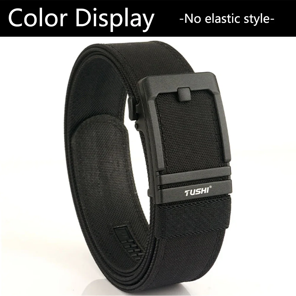 TUSHI Brand 4.3 Wide Thickened Gun Hanging Double-Layer Nylon Cloth Belt Versatile Casual Outdoor Tactical Automatic Buckle Mens