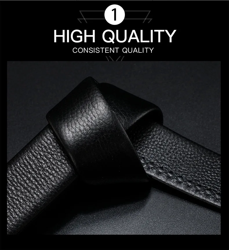 Business Men's Belt Metal Automatic Buckle Work Belt High Quality Men 120cm Leather Belt Business