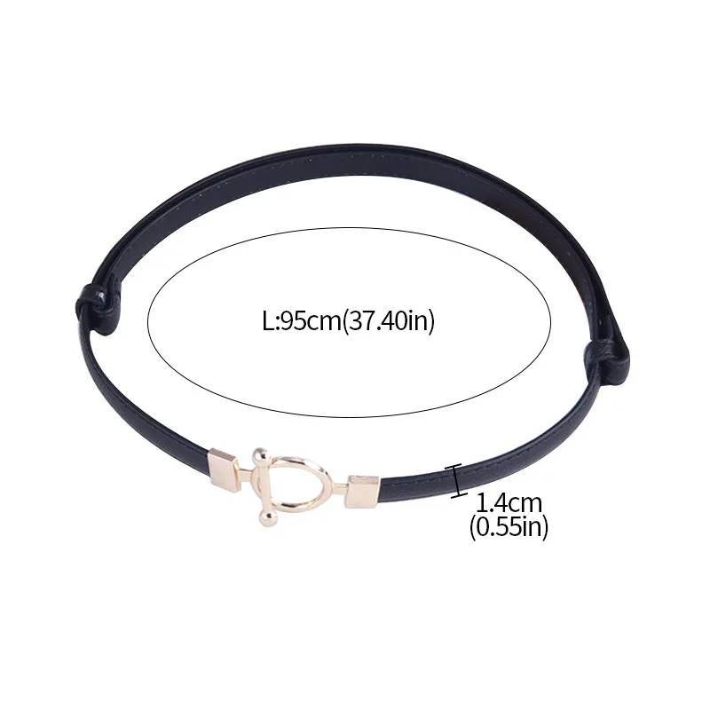 Women PU Leather Belt Skinny Thin Adjustable Waistband For Ladies Gold Round Buckle Waist Belt Dress Coat Accessories