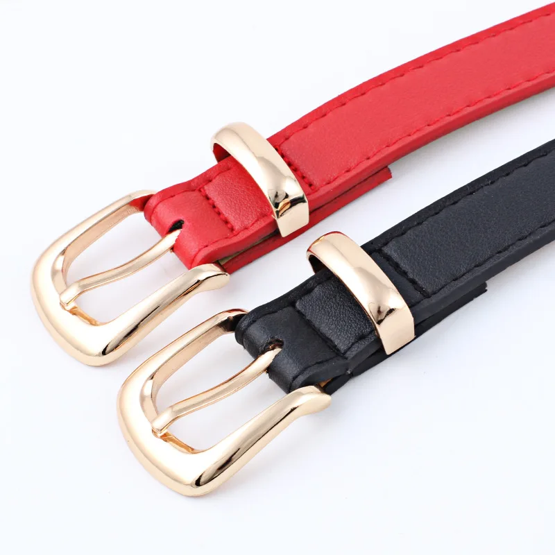Women's Belts Jeans Pants Dress Girls Fashion PU Leather European Style Luxury Alloy Gold/Silver Buckle Waistband Belts for Lady