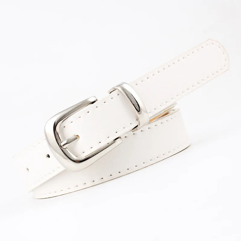 Women's Belts Jeans Pants Dress Girls Fashion PU Leather European Style Luxury Alloy Gold/Silver Buckle Waistband Belts for Lady