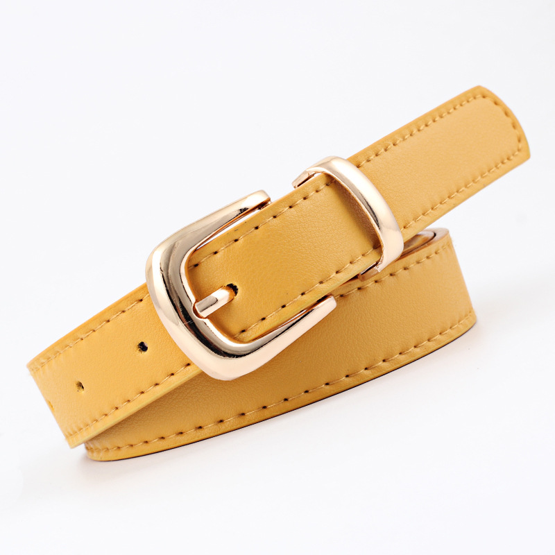 Women's Belts Jeans Pants Dress Girls Fashion PU Leather European Style Luxury Alloy Gold/Silver Buckle Waistband Belts for Lady