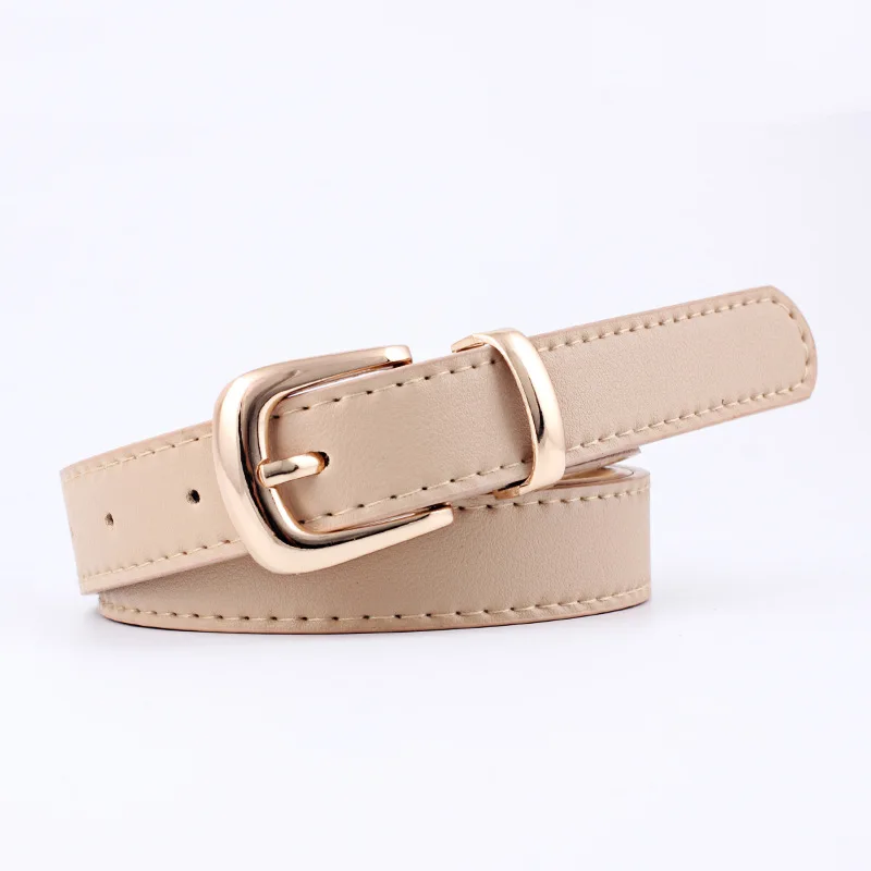 Women's Belts Jeans Pants Dress Girls Fashion PU Leather European Style Luxury Alloy Gold/Silver Buckle Waistband Belts for Lady