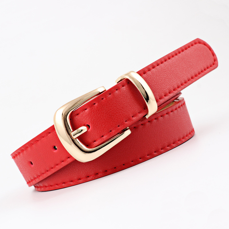 Women's Belts Jeans Pants Dress Girls Fashion PU Leather European Style Luxury Alloy Gold/Silver Buckle Waistband Belts for Lady
