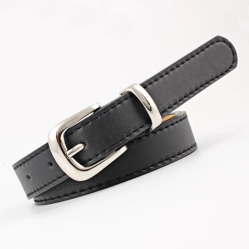 Women's Belts Jeans Pants Dress Girls Fashion PU Leather European Style Luxury Alloy Gold/Silver Buckle Waistband Belts for Lady