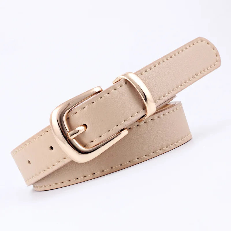 Women's Belts Jeans Pants Dress Girls Fashion PU Leather European Style Luxury Alloy Gold/Silver Buckle Waistband Belts for Lady