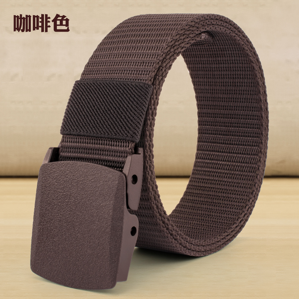 New3.8X120cm Plastic Buckle Nylon Canvas Belt Men Metal-free  Waist Belt Outdoor Hunting Multifunctional - Belt