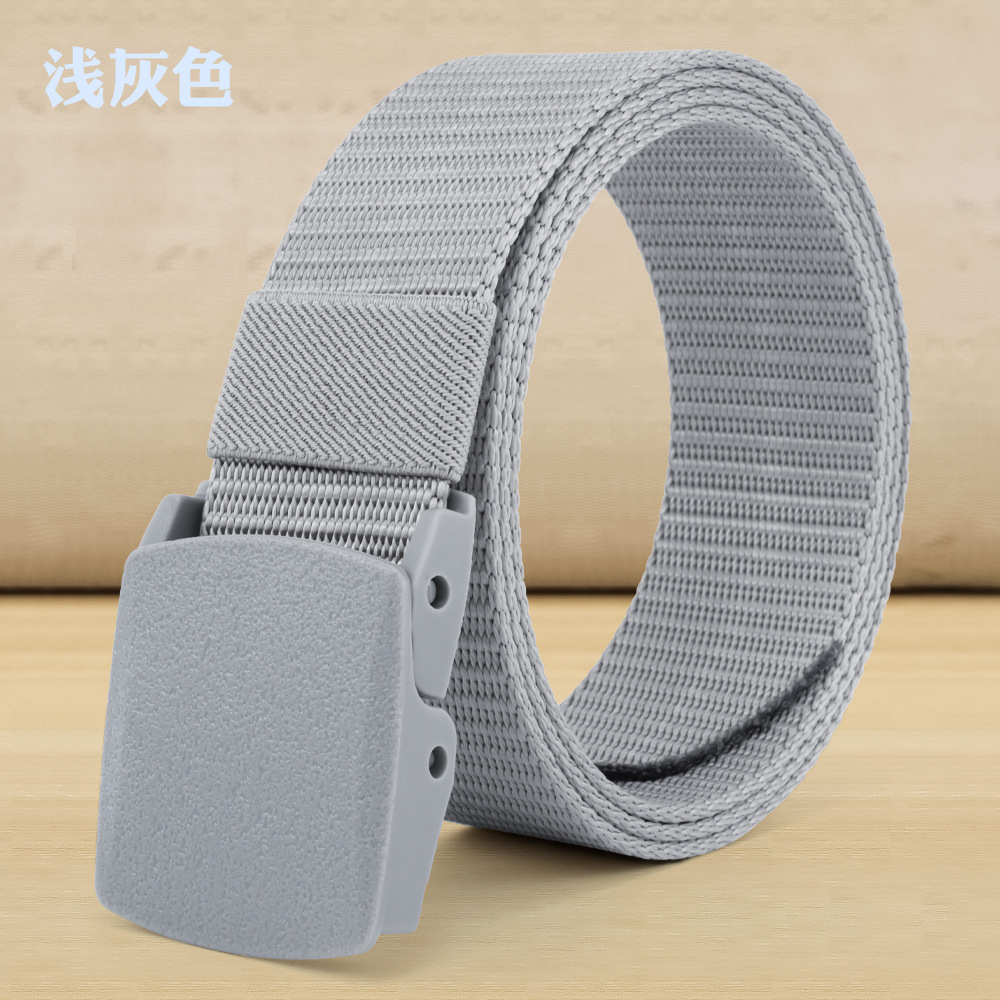 New3.8X120cm Plastic Buckle Nylon Canvas Belt Men Metal-free  Waist Belt Outdoor Hunting Multifunctional - Belt