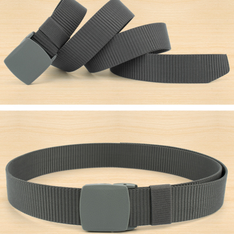 New3.8X120cm Plastic Buckle Nylon Canvas Belt Men Metal-free  Waist Belt Outdoor Hunting Multifunctional - Belt