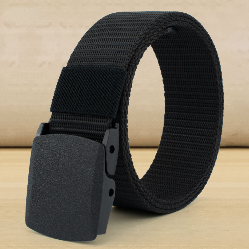 New3.8X120cm Plastic Buckle Nylon Canvas Belt Men Metal-free  Waist Belt Outdoor Hunting Multifunctional - Belt