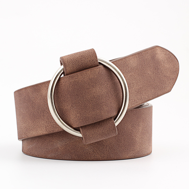 Fashion Needleless Metal Round Ring Buckle Belt Woman For Strap Girdle For Leisure Dress Jeans Decorate Waistband Width 3X105cm