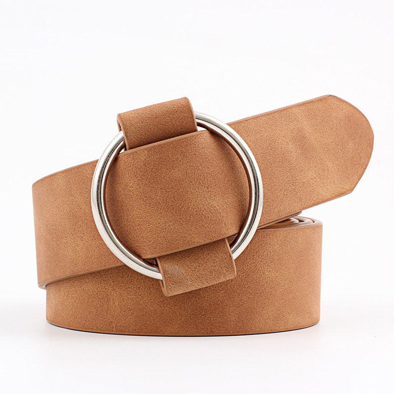 Fashion Needleless Metal Round Ring Buckle Belt Woman For Strap Girdle For Leisure Dress Jeans Decorate Waistband Width 3X105cm