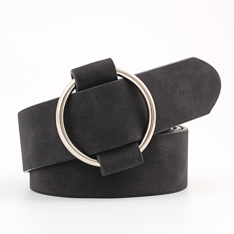 Fashion Needleless Metal Round Ring Buckle Belt Woman For Strap Girdle For Leisure Dress Jeans Decorate Waistband Width 3X105cm