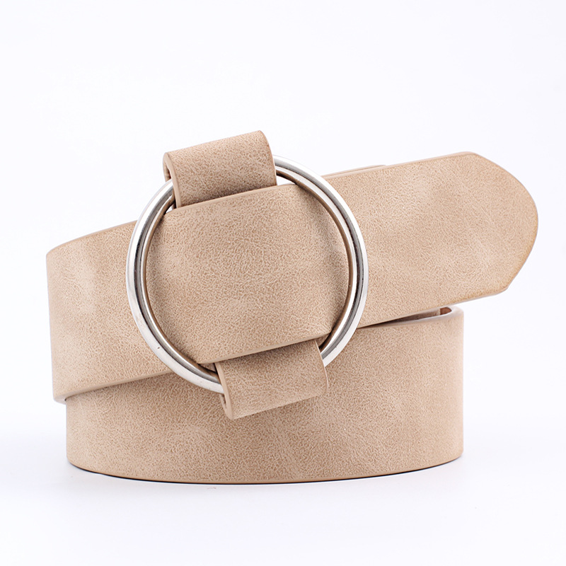 Fashion Needleless Metal Round Ring Buckle Belt Woman For Strap Girdle For Leisure Dress Jeans Decorate Waistband Width 3X105cm