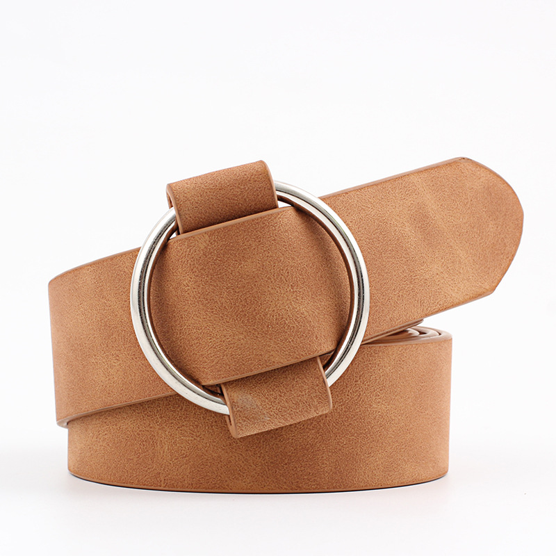 Fashion Needleless Metal Round Ring Buckle Belt Woman For Strap Girdle For Leisure Dress Jeans Decorate Waistband Width 3X105cm