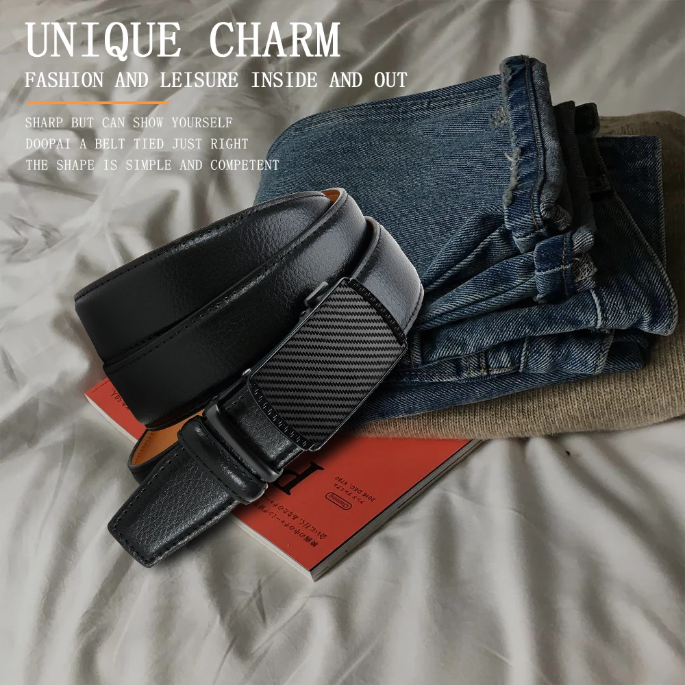 DOOPAI Men Belt Automatic Buckle Belt Fashion Alloy Belts Leather Luxury Belts for Men Business Luxury Designer Clothes