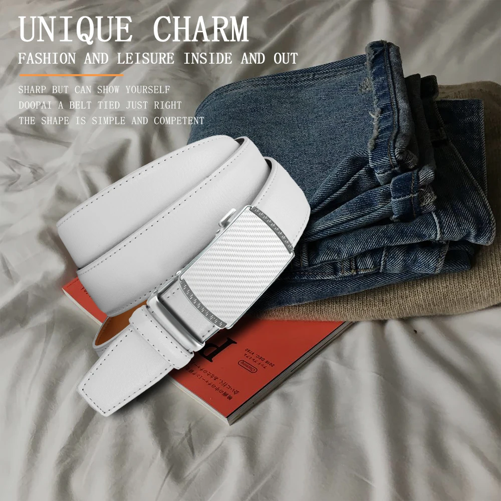 DOOPAI Men Belt Automatic Buckle Belt Fashion Alloy Belts Leather Luxury Belts for Men Business Luxury Designer Clothes