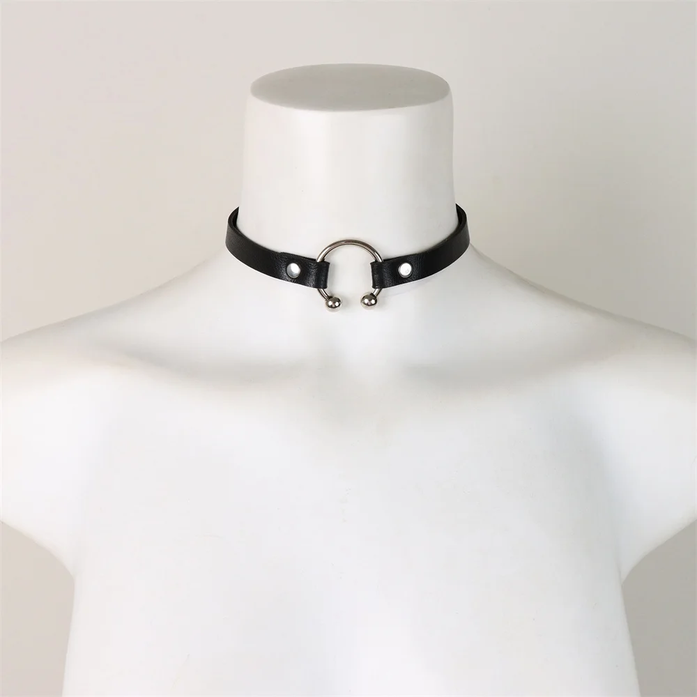 Vintage Y2K Necklace Belt For Women Fashion Punk Pu Leather Choker Collar Chain Jewelry Goth Cool Stuff Couple Accessorie Belt