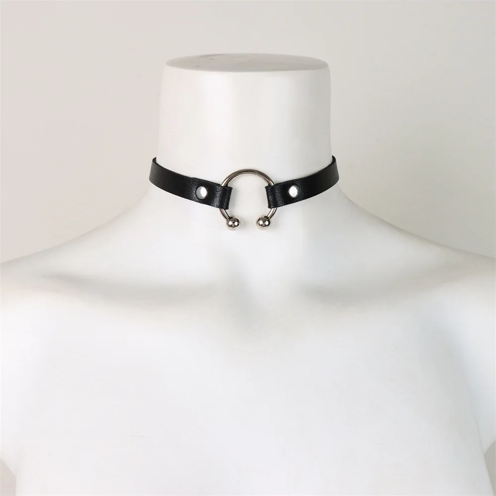Vintage Y2K Necklace Belt For Women Fashion Punk Pu Leather Choker Collar Chain Jewelry Goth Cool Stuff Couple Accessorie Belt