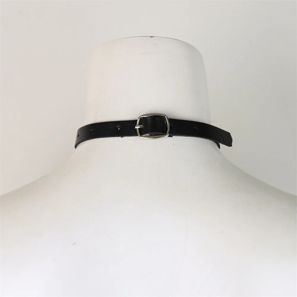 Vintage Y2K Necklace Belt For Women Fashion Punk Pu Leather Choker Collar Chain Jewelry Goth Cool Stuff Couple Accessorie Belt