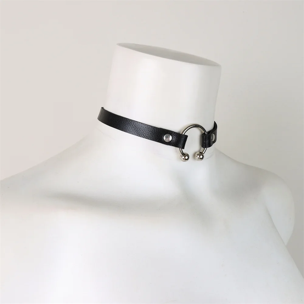 Vintage Y2K Necklace Belt For Women Fashion Punk Pu Leather Choker Collar Chain Jewelry Goth Cool Stuff Couple Accessorie Belt