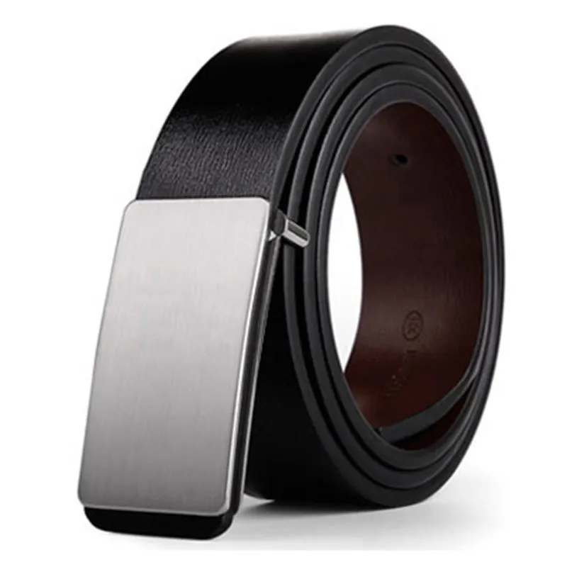 Hot Sale Men's Belts Smooth Buckle PU Leather High Quality Men's Belts Casual Business Jeans Black Waistband 3.3cm Ceinture