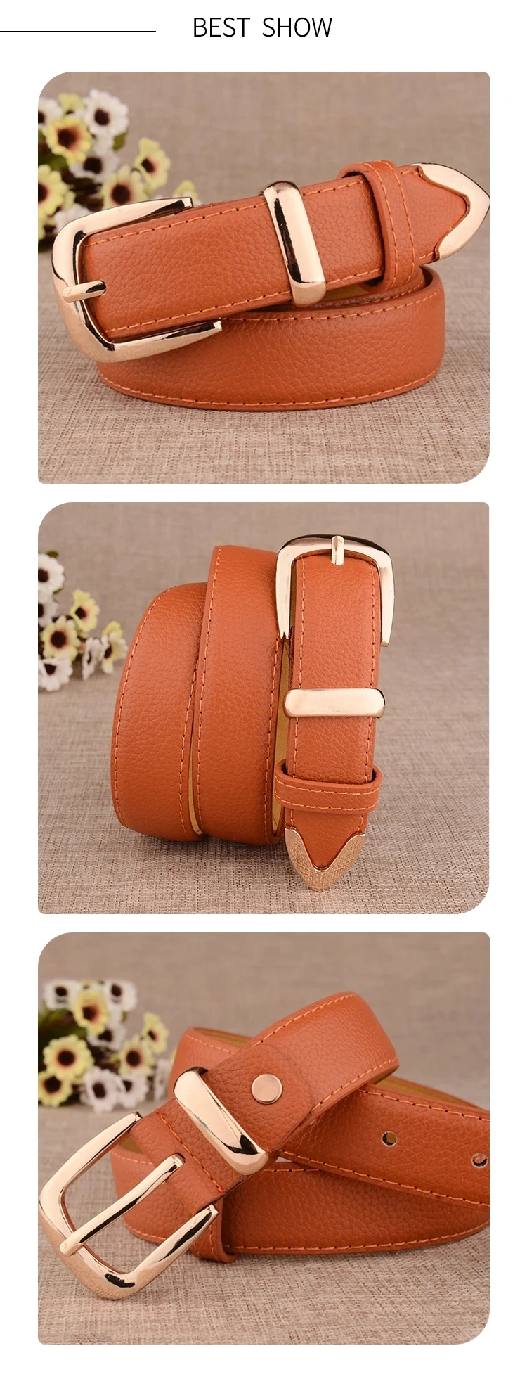 New Women's Pants Belt Leather Trendy White Belt Fashion High Quality Belt Solid Retro Needle Buckle Women's Strap LB2146-