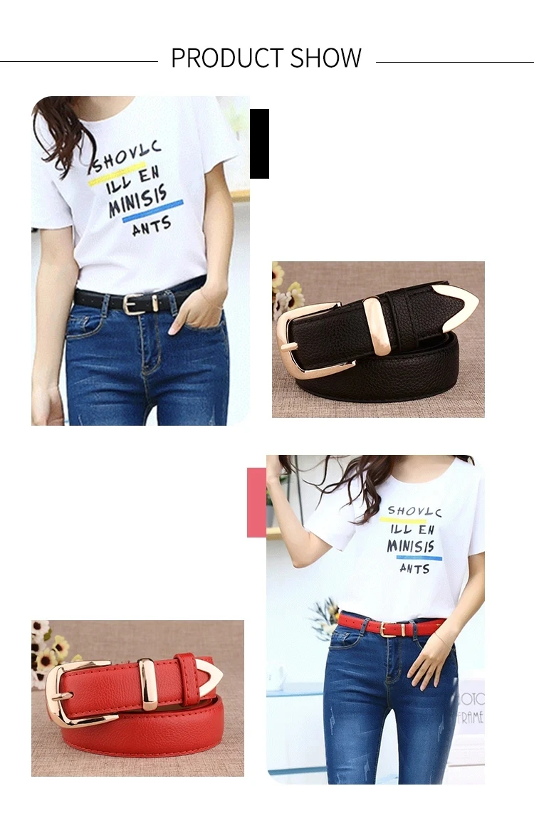 New Women's Pants Belt Leather Trendy White Belt Fashion High Quality Belt Solid Retro Needle Buckle Women's Strap LB2146-