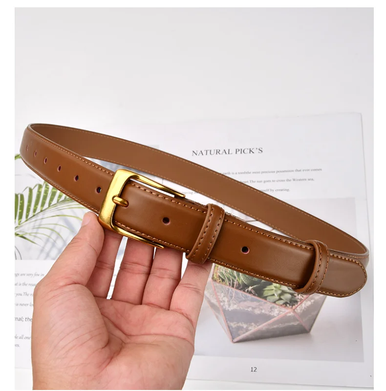 New Women Belt Genuine Leather Luxury Designer Adjustable Belt Buckle Fashion Fine Jeans Dress Waistband Girl High Quality Belts