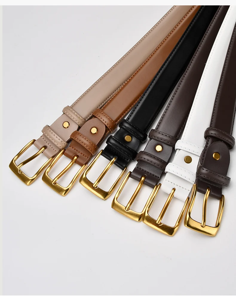 New Women Belt Genuine Leather Luxury Designer Adjustable Belt Buckle Fashion Fine Jeans Dress Waistband Girl High Quality Belts