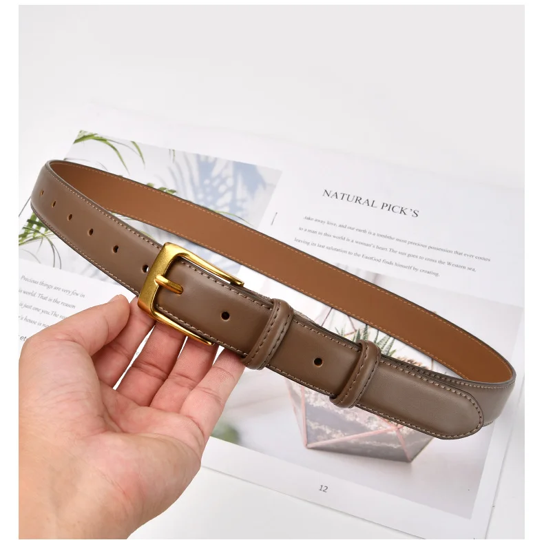 New Women Belt Genuine Leather Luxury Designer Adjustable Belt Buckle Fashion Fine Jeans Dress Waistband Girl High Quality Belts