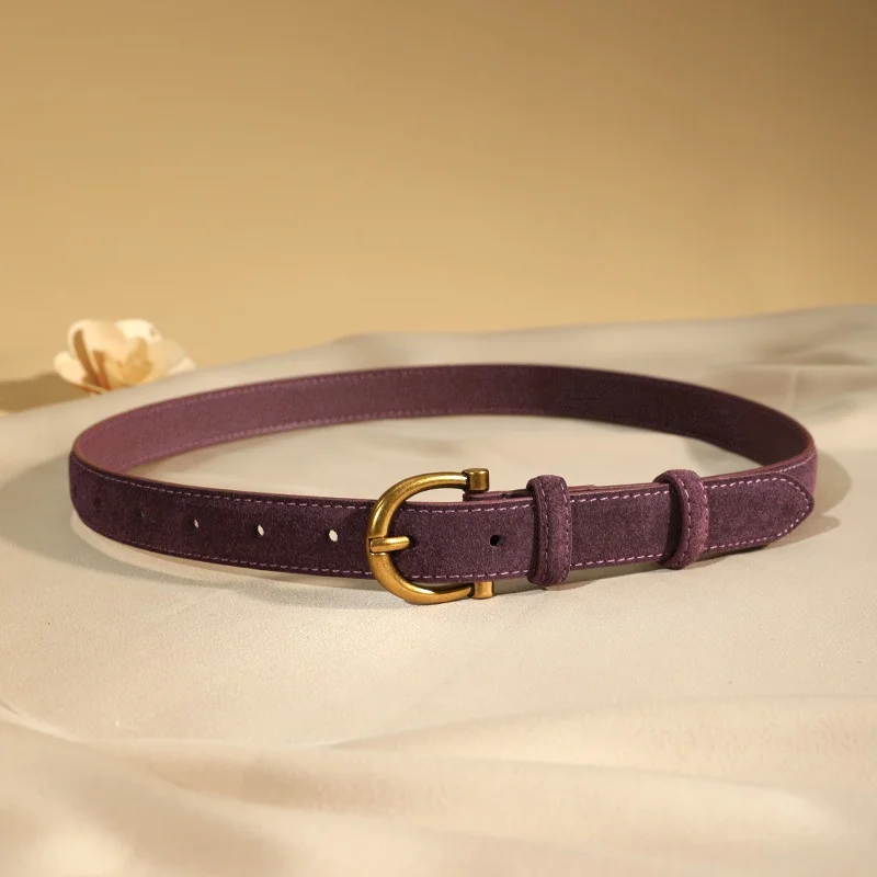 Women Luxury Design Suede Leather Belt Casual Versatile Business Waist Strap Trendy Trouser Dress Belts Gifts