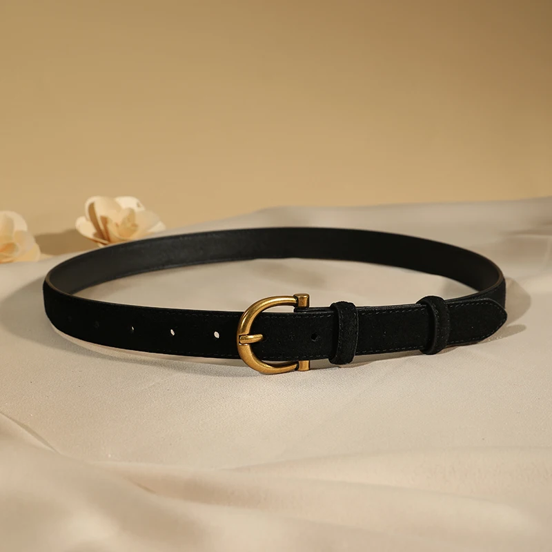 Women Luxury Design Suede Leather Belt Casual Versatile Business Waist Strap Trendy Trouser Dress Belts Gifts