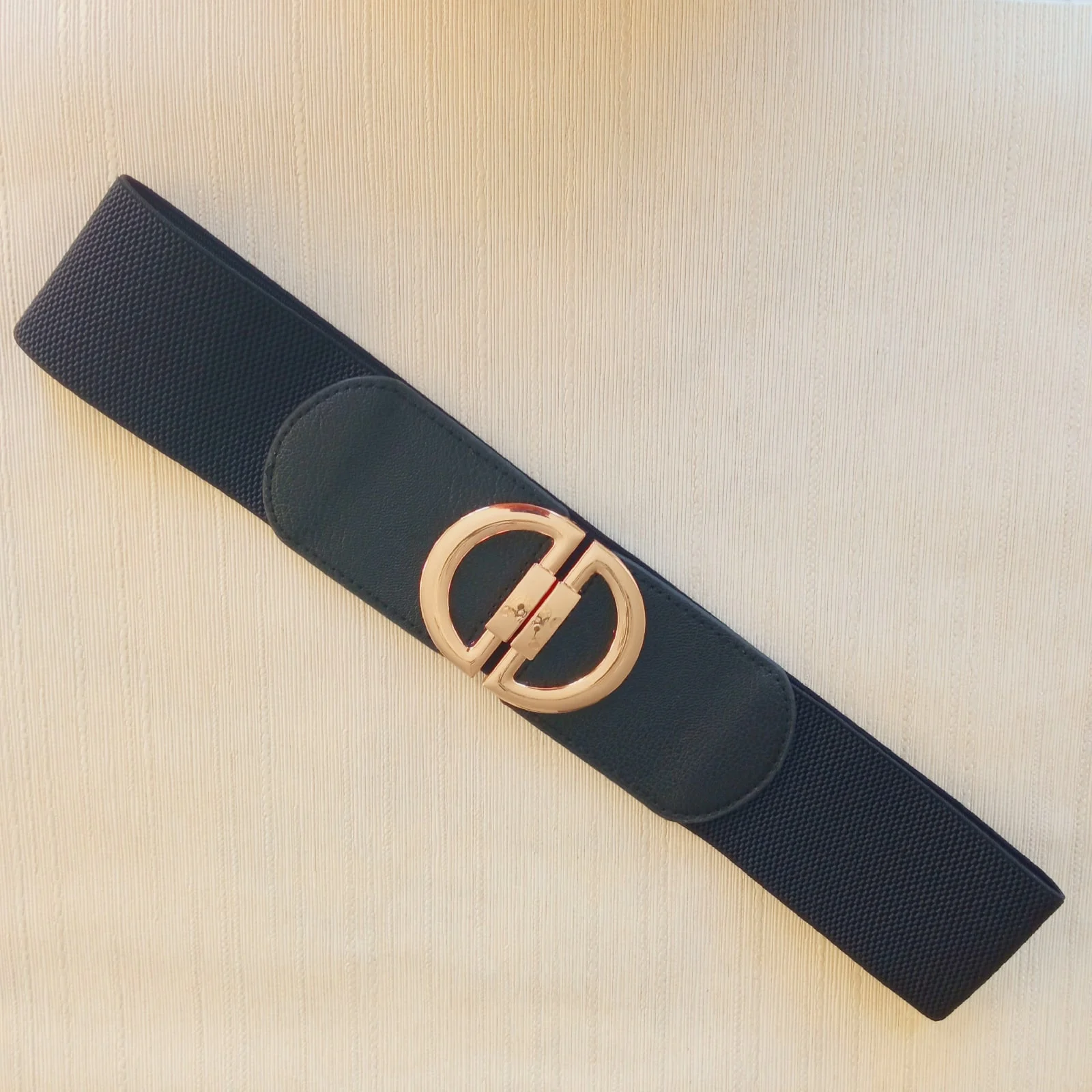 Women Skinny Elastic Belt Ladies Fashion Alloy Buckle Plus Size Stretchy Wide Waist Belt for Dresses