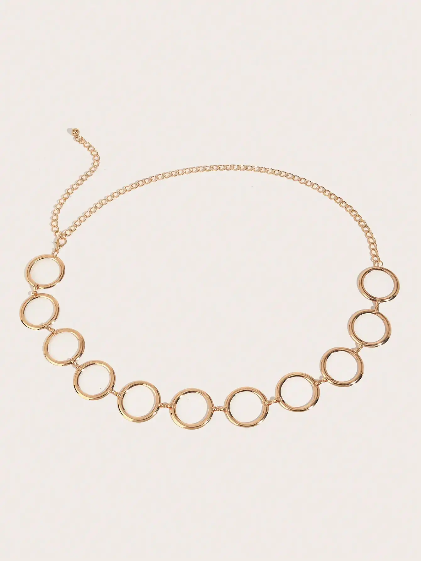 1 Plus Size Elegant and Sweet Style Women's Gold Chain Belt, Metal Hollowed-Out Ring Waist Chain,spring,summer,Dress Accessory