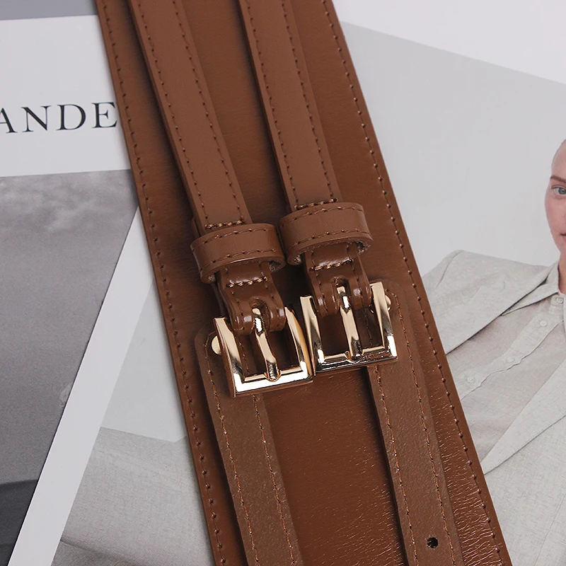 Fashion Wide Cowskin Cummerbund Women's Cummerbunds Knot Real Leather Waistbands For Dress Decorate Waist Belt Coat Accessorie