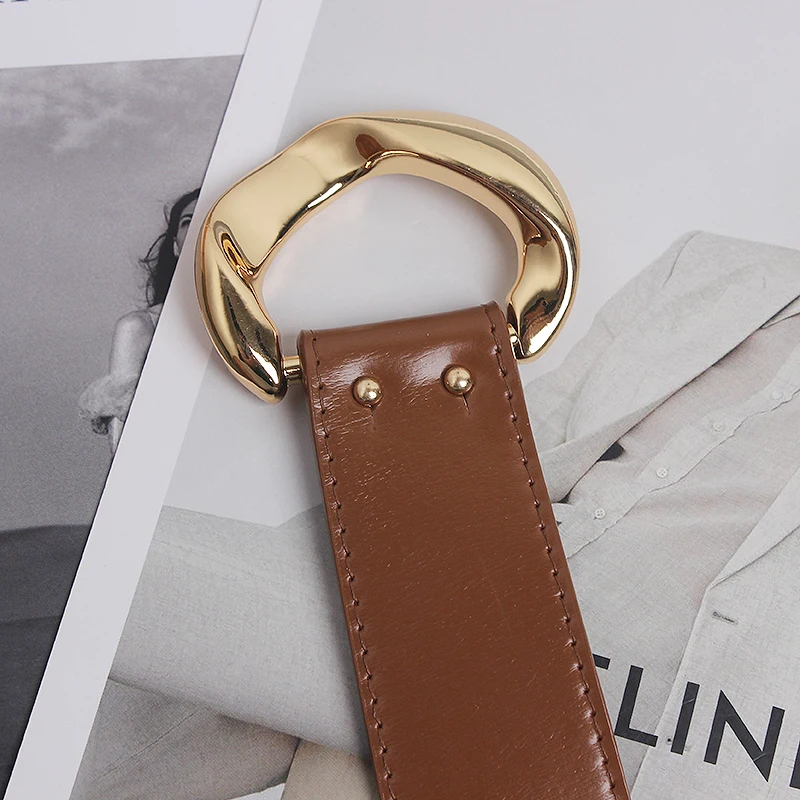 Fashion Wide Cowskin Cummerbund Women's Cummerbunds Knot Real Leather Waistbands For Dress Decorate Waist Belt Coat Accessorie