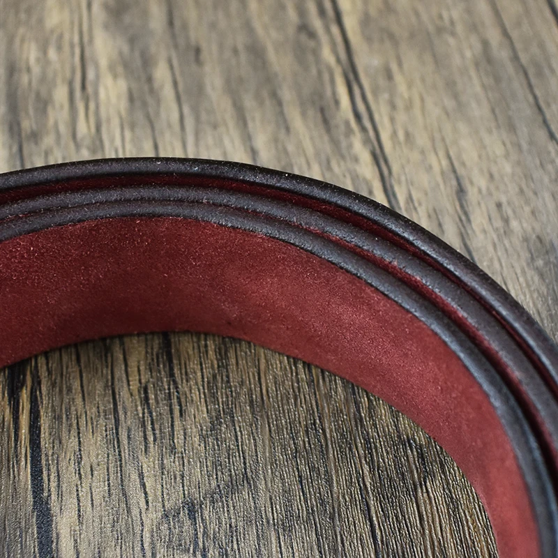Deepeel 3.8cm Wide New 105-125cm Male Retro Genuine Leather Belt Hollow Top Layer Cowhide Pin Buckle Belts Men's Jeans Waistband