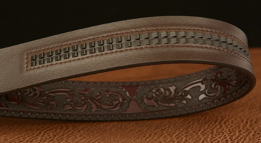 SupSindy Men Genuine Leather Belt Luxury Gold Crocodile Metal Automatic Buckle Cowhide Belts for Men Jeans Waistband Male Strap