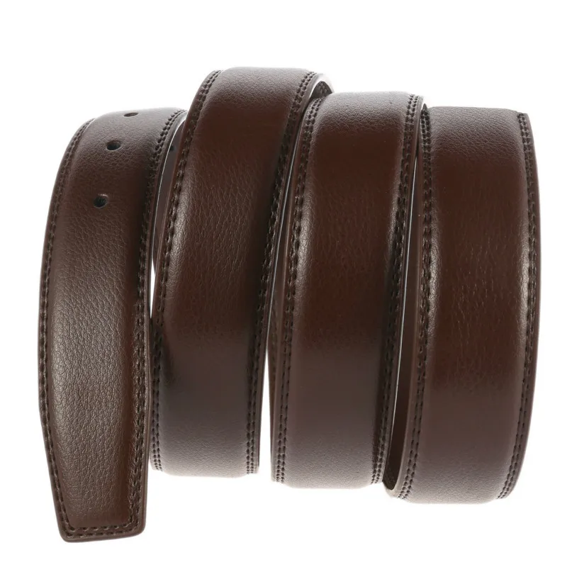 Men's Belt 100% Pure Cowhide Buckle Belts No Buckle Men High Quality Male Genuine Leather Belt with Holes High Quality 3.5cm