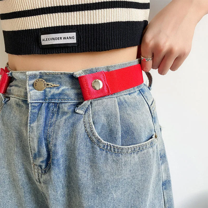 29 Colors No Buckle Elastic Belt for Women Men Unisex Stretch Belt for Pants Jeans Casual Buckle Free Adjustable Invisible Belt