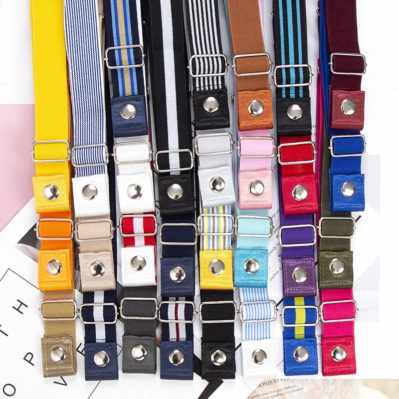 29 Colors No Buckle Elastic Belt for Women Men Unisex Stretch Belt for Pants Jeans Casual Buckle Free Adjustable Invisible Belt