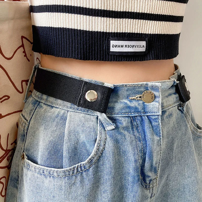 29 Colors No Buckle Elastic Belt for Women Men Unisex Stretch Belt for Pants Jeans Casual Buckle Free Adjustable Invisible Belt