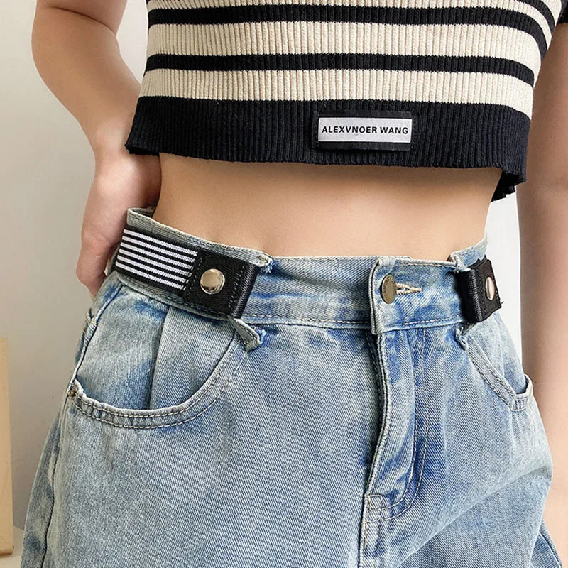 29 Colors No Buckle Elastic Belt for Women Men Unisex Stretch Belt for Pants Jeans Casual Buckle Free Adjustable Invisible Belt