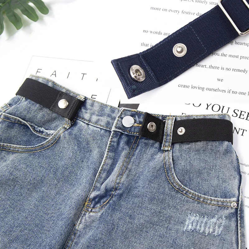 29 Colors No Buckle Elastic Belt for Women Men Unisex Stretch Belt for Pants Jeans Casual Buckle Free Adjustable Invisible Belt