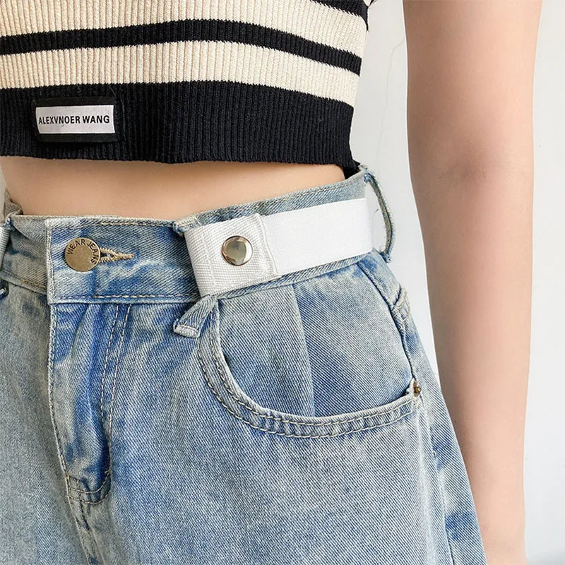 29 Colors No Buckle Elastic Belt for Women Men Unisex Stretch Belt for Pants Jeans Casual Buckle Free Adjustable Invisible Belt